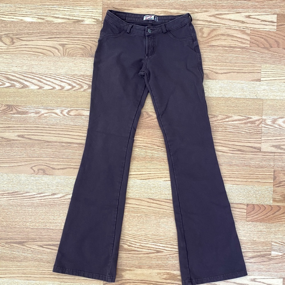 CONTAGEM BROWN PANTS SIZE 40 EU and US 10 WIDE LEG LOW RISE - Picture 5 of 11